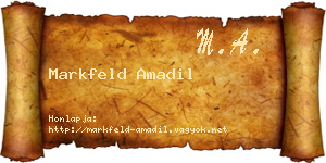 Markfeld Amadil névjegykártya